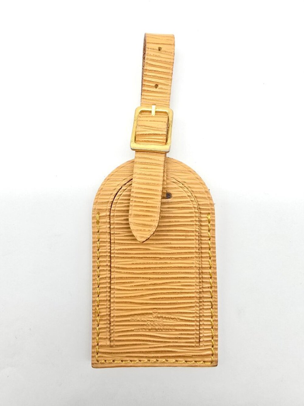 Authentic Louis Vuitton Brown Leather Luggage Tag – Excellent Condition
